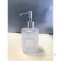 Partihandel Lyxig glas Frostad påfyllningsbar 250 ml Lotion Liquid Souch Metal Dispenser Pump Glasflaska